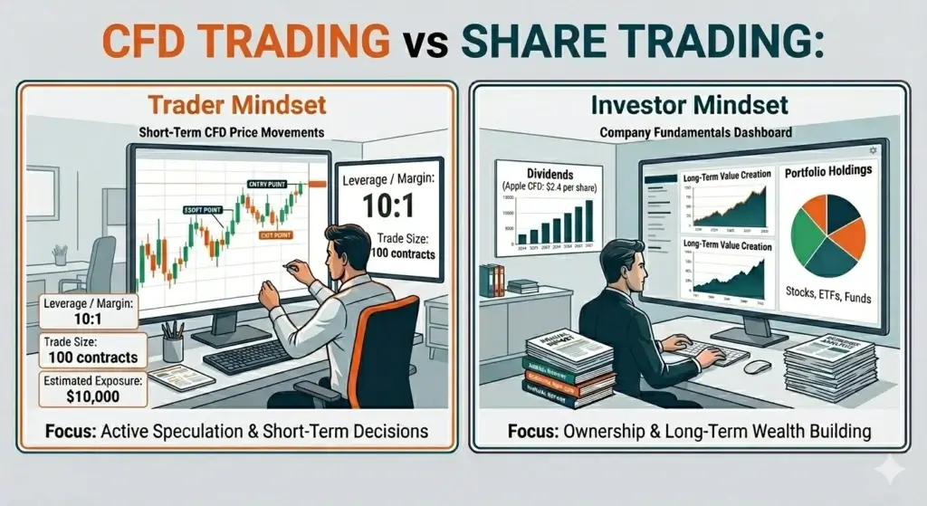Difference between CFD Trading vs Share Trading