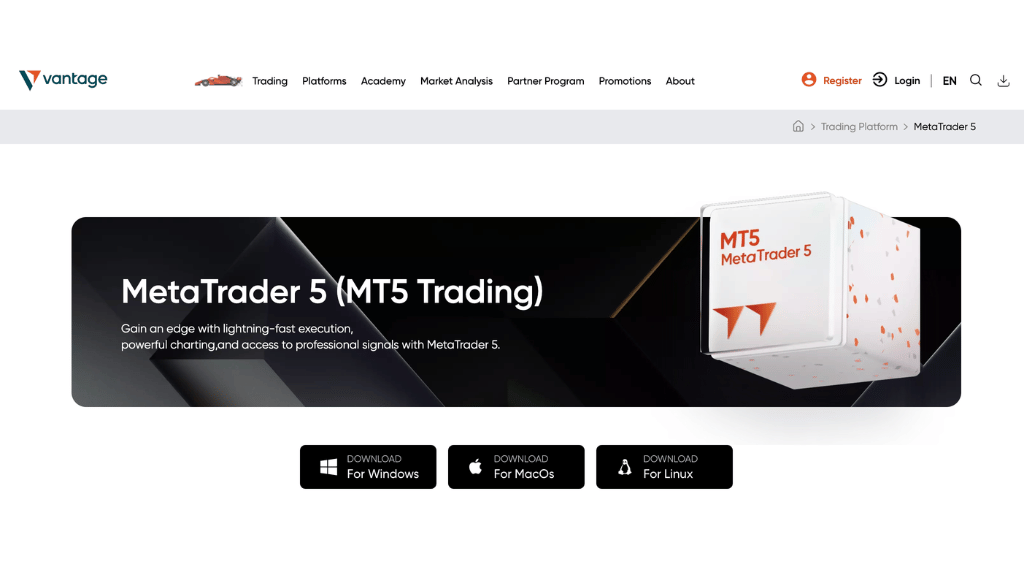 download metatrader 5 from Vantage Markets