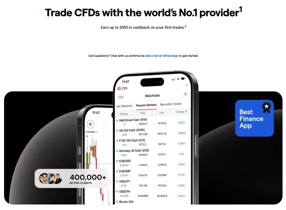 Image of IG main website