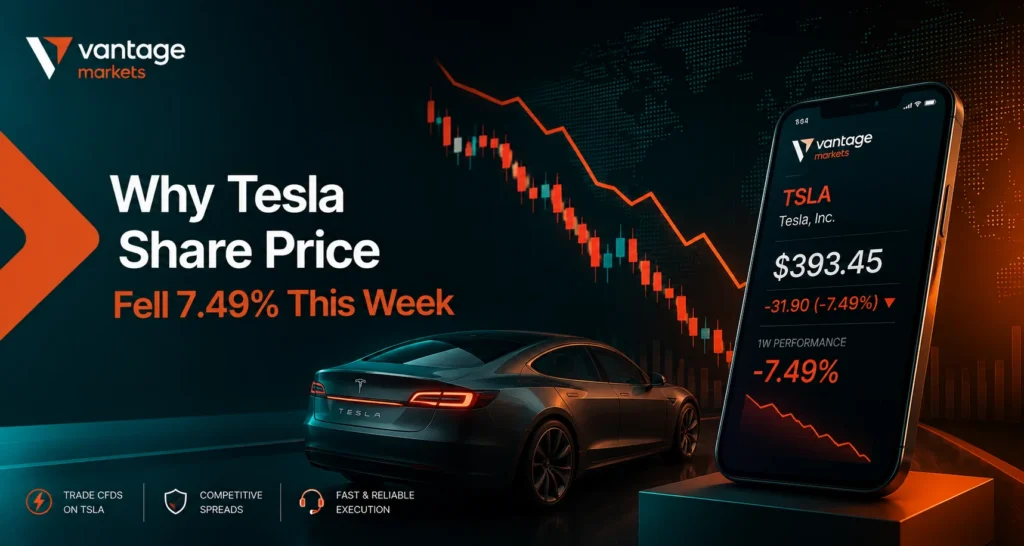 Why Tesla Share Price Fell 7.5% This Week - Vantage Markets
